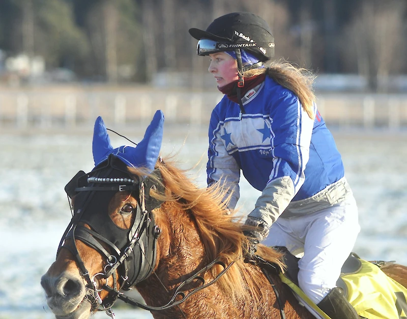 Muroliin piti aloittaa uusi ravikausi jo Vermossa viime lauantaina, mutta pakkaset tärvelivät vuoden koko ensimmäisen viikon. Tiistaina päästiin kilpailemaan, ja Vilja Kivinen ajoi heti voiton. (Kuva: Rauli Ala-Karvia.)