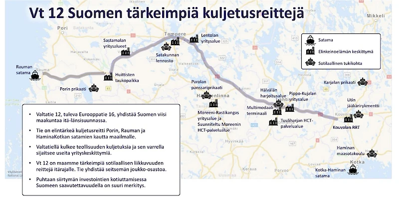 Valtatie 12 on tärkeä poikittaisyhteys. (Kuva: Päijät-Hämeen liitto.)