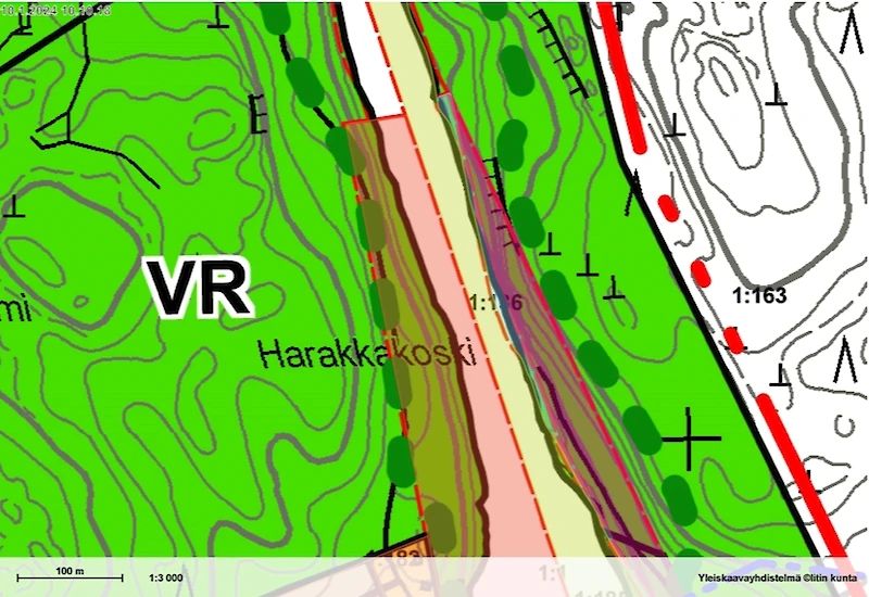 Ote yleiskaavasta. Kuvakaappaus kunnan verkkosivuilta.