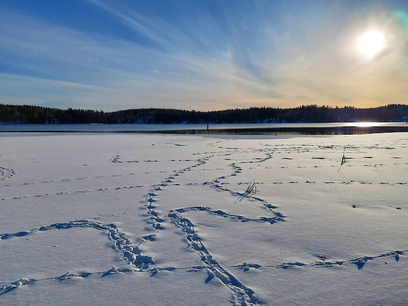 Esa Nevalainen kuvasi huhtikuisia maisemia mökillään Mankalassa.