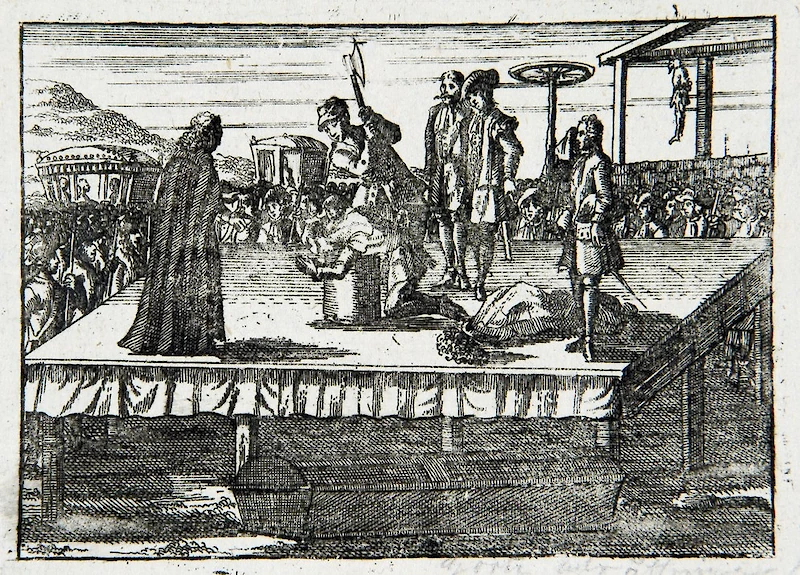 Paroni von Görtzin mestaus vuonna 1719. (Kuva: Museovirasto.)