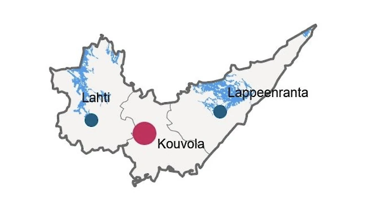 Kaakkois-Suomen elinvoimakeskus toimisi kolmen maakunnan alueilla.