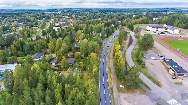 Kuvassa vt12:n nykyinen linjaus.