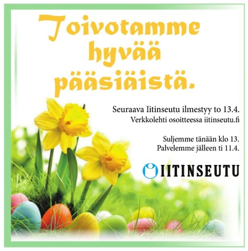 Toimitus pitää pienen pääsiäistauon.