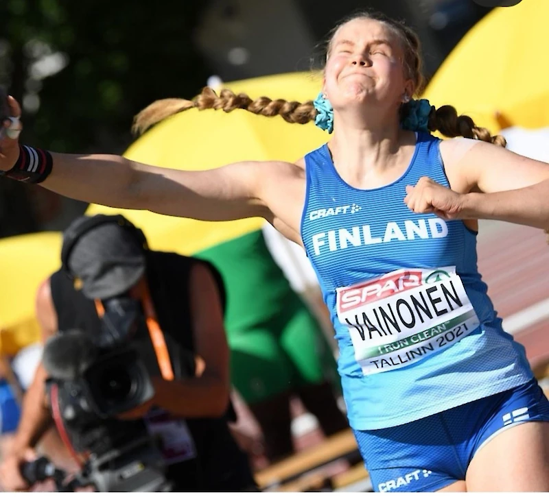 Annukka Vainonen Tallinnan EM-kisoissa vuonna 2021. (Kuva: Iitinseudun arkisto.)